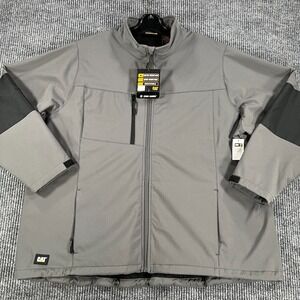 Caterpillar CAT Grid Fleece Softshell Jacket Coat Womens 2X Gray‎ Full Zip New